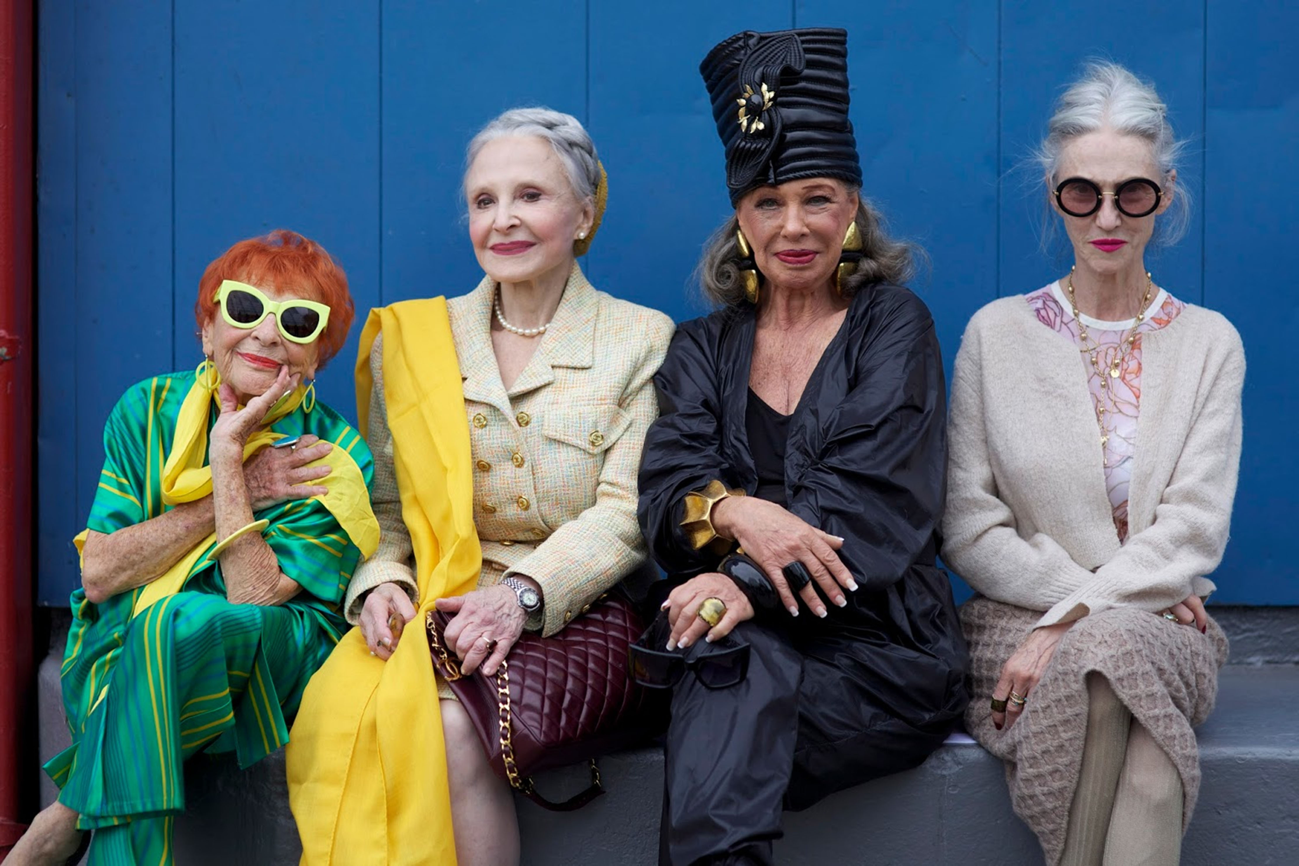 Со старыми дамами. Ари сет Коэн (ari Seth Cohen). Модная бабушка. Четыре модные старушки. Элегантные модные бабушки.